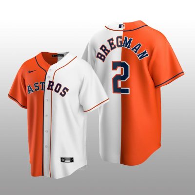 Houston Astros Split Jersey Alex Bregman Orange-White Nike