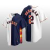 Houston Astros Split Jersey Alex Bregman White-Navy Replica
