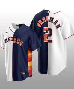 Houston Astros Split Jersey Alex Bregman White-Navy Replica