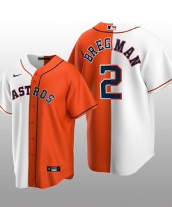 Houston Astros Split Jersey Alex Bregman White-Orange Replica
