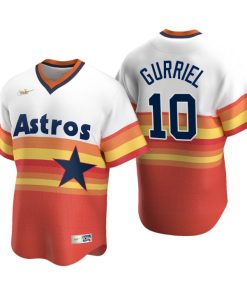 Houston Astros Yuli Gurriel White Orange Cooperstown Collection Home Jersey