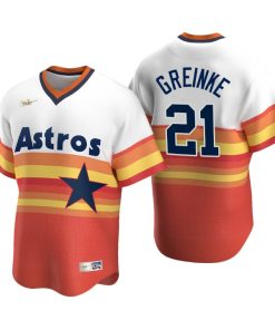 Houston Astros Zack Greinke White Orange Cooperstown Collection Home Jersey