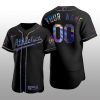 Iridescent Logo Oakland Athletics Custom Holographic Limited Black Authentic Jersey
