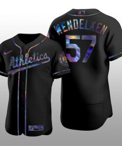 Iridescent Logo Oakland Athletics J.B. Wendelken Holographic Limited Black Authentic Jersey