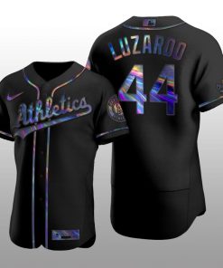 Iridescent Logo Oakland Athletics Jesus Luzardo Holographic Limited Black Authentic Jersey