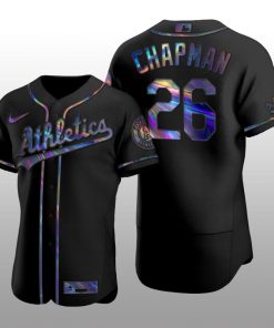 Iridescent Logo Oakland Athletics Matt Chapman Holographic Limited Black Authentic Jersey