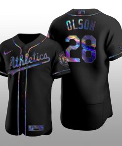 Iridescent Logo Oakland Athletics Matt Olson Holographic Limited Black Authentic Jersey