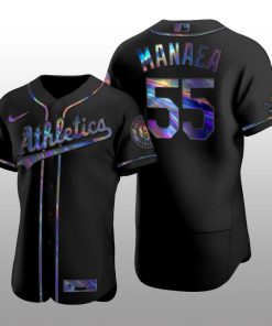 Iridescent Logo Oakland Athletics Sean Manaea Holographic Limited Black Authentic Jersey