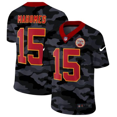 Kansas City Chiefs #15 Patrick Mahomes Nike 2020 Black CAMO Red Vapor Untouchable Limited Stitched NFL Jersey