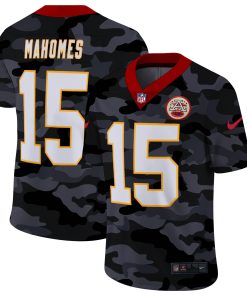 Kansas City Chiefs #15 Patrick Mahomes Nike 2020 Black CAMO Vapor Untouchable Limited Stitched NFL Jersey