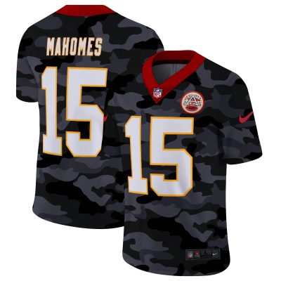 Kansas City Chiefs #15 Patrick Mahomes Nike 2020 Black CAMO Vapor Untouchable Limited Stitched NFL Jersey
