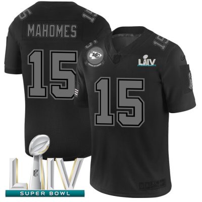 Kansas City Chiefs #15 Patrick Mahomes Nike Black Super Bowl LIV 2020 2019 Salute To Service Limited Stitched NFL Jersey