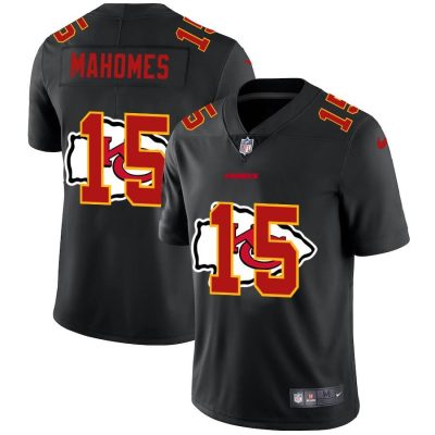 Kansas City Chiefs #15 Patrick Mahomes Nike Team Logo Dual Overlap Limited NFL Jersey Black