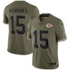 Kansas City Chiefs #15 Patrick Mahomes Nike 2022 Salute To Service Limited Jersey - Olive