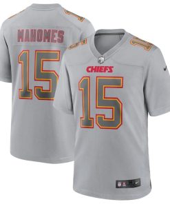 Kansas City Chiefs #15 Patrick Mahomes Nike Gray Atmosphere Fashion Game Jersey
