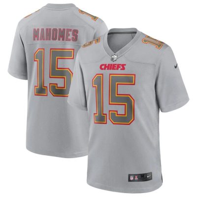 Kansas City Chiefs #15 Patrick Mahomes Nike Gray Atmosphere Fashion Game Jersey