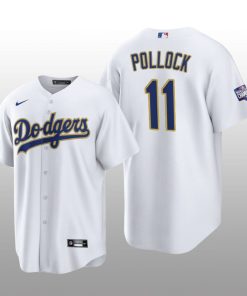 LA Dodgers 2021 Gold Program A.J. Pollock White Gold Replica Jersey