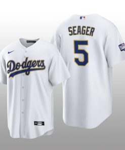 LA Dodgers 2021 Gold Program Corey Seager White Gold Replica Jersey