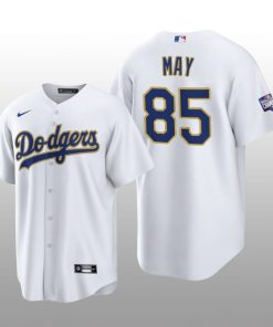 LA Dodgers 2021 Gold Program Dustin May White Gold Replica Jersey
