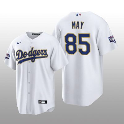 LA Dodgers Gold Program Dustin May White Gold Replica Jersey