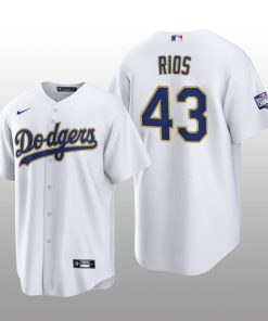 LA Dodgers 2021 Gold Program Edwin Rios White Gold Replica Jersey