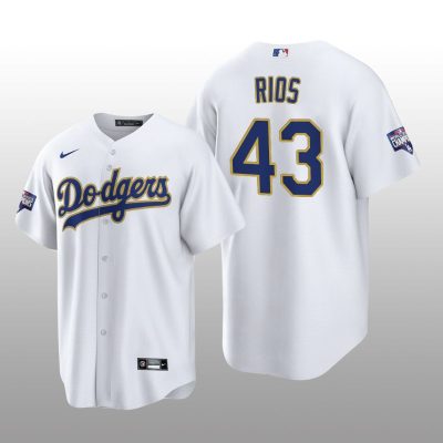 LA Dodgers Gold Program Edwin Rios White Gold Replica Jersey