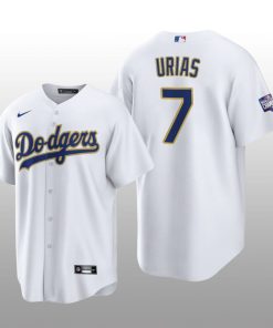 LA Dodgers 2021 Gold Program Julio Urias White Gold Replica Jersey