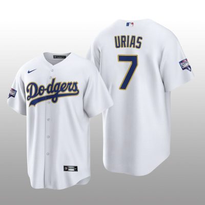 LA Dodgers Gold Program Julio Urias White Gold Replica Jersey