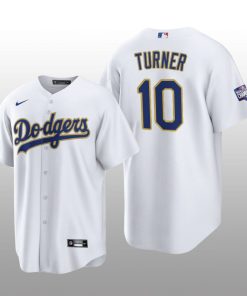 LA Dodgers 2021 Gold Program Justin Turner White Gold Replica Jersey