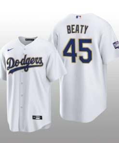 LA Dodgers 2021 Gold Program Matt Beaty White Gold Replica Jersey