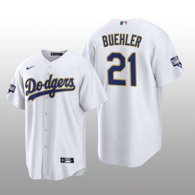 LA Dodgers Gold Program Walker Buehler White Gold Replica Jersey