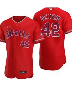 Los Angeles Angels Reid Detmers Red Authentic 2020 MLB Draft Alternate Jersey