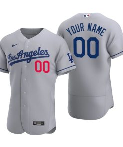 Los Angeles Dodgers Custom Gray 2020 Alternate Authentic Patch Jersey