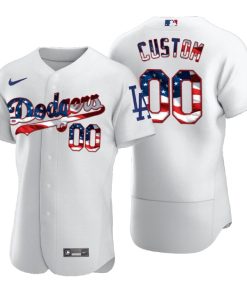 Los Angeles Dodgers Custom White 2020 Stars & Stripes 4th of July Jersey