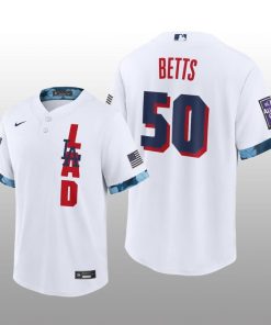 Los Angeles Dodgers Mookie Betts 2021 MLB All-Star Game Replica White Jersey