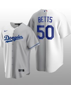 Los Angeles Dodgers Replica Jersey White-Gray Split Mookie Betts