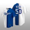 Los Angeles Dodgers Replica Jersey White-Royal Split Mookie Betts