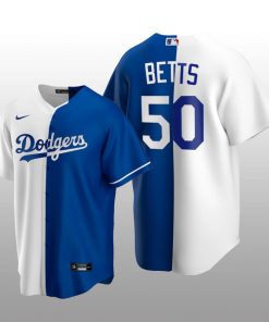 Los Angeles Dodgers Replica Jersey White-Royal Split Mookie Betts