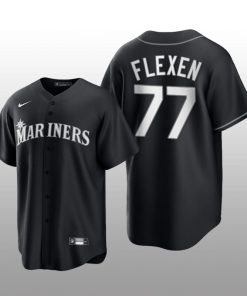 Mariners Chris Flexen 2021 All Black Fashion Serise Replica Jersey Black White
