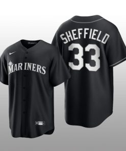 Mariners Justus Sheffield 2021 All Black Fashion Serise Replica Jersey Black White