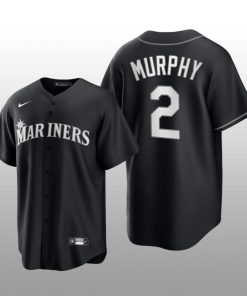 Mariners Tom Murphy 2021 All Black Fashion Serise Replica Jersey Black White
