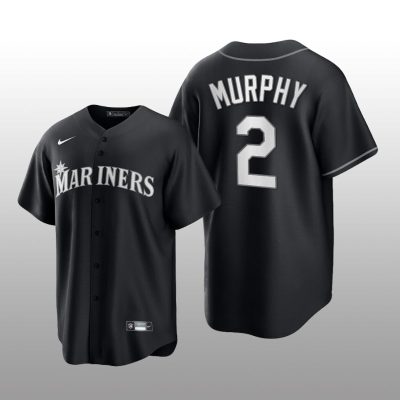 Mariners Tom Murphy All Black Fashion Serise Replica Jersey Black White