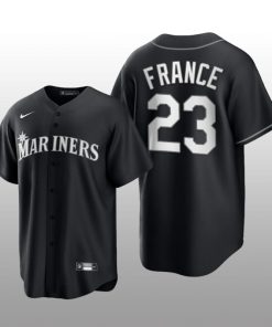 Mariners Ty France 2021 All Black Fashion Serise Replica Jersey Black White