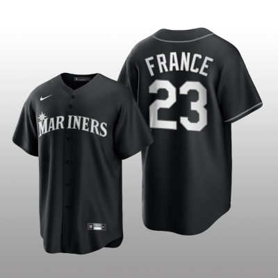 Mariners Ty France All Black Fashion Serise Replica Jersey Black White