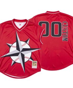Men Seattle Mariners Red 1999 Turn Ahead The Clock Custom Jersey