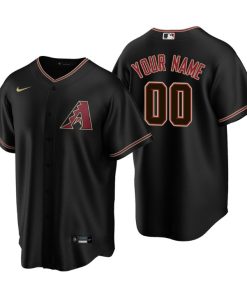 Men's Arizona Diamondbacks Black Replica 2020 Alternate Custom Jersey