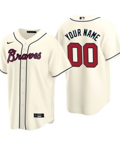 Men's Atlanta Braves Cream Replica 2020 Alternate Custom Jersey