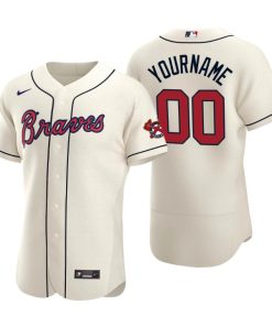 Men's Atlanta Braves Custom Cream Authentic 2020 Alternate Jersey