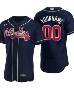 Men's Atlanta Braves Custom Navy Authentic 2020 Alternate Jersey