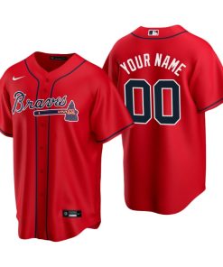 Men's Atlanta Braves Red Replica 2020 Alternate Custom Jersey
